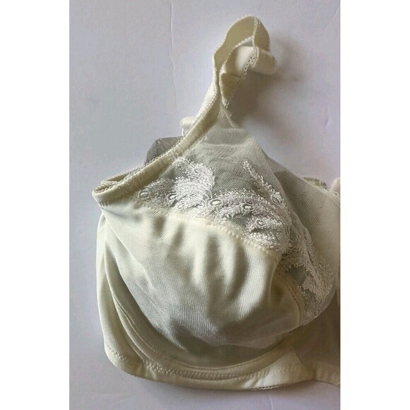 Wacoal Luxe Unlined Bra Sz 34DD Underwire  55121  Beige Full Coverage Mesh Lace - Picture 5 of 8